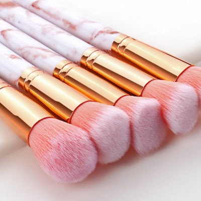 Handmade Professional Makeup brush set private label Brush Cosmetic Tools Kit 10pcs Marbling Handle cosmetic makeup brush set