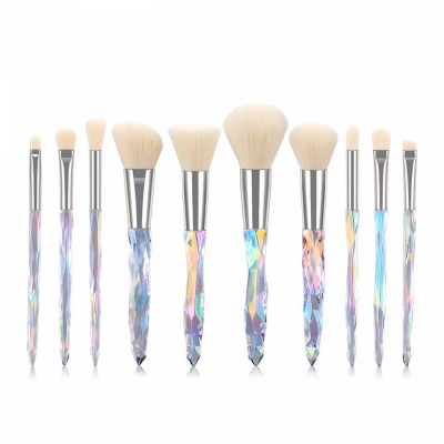 10 pcs high quality professional glitter flat brocha de maquillaje private label Makeup tools brush set